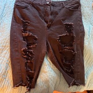 Black blue Jean shorts